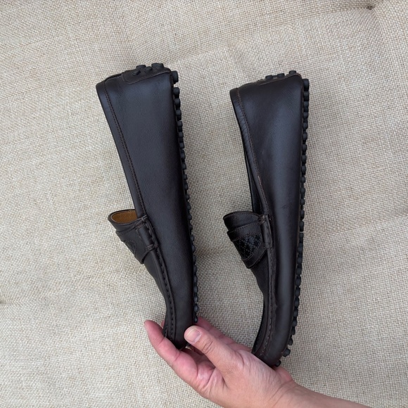 GUCCI Men's Brown Leather Loafers - Picture 7 of 10